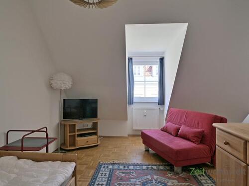 Sofa und TV - 1 Zimmer Etagenwohnung zur Miete in Erfurt