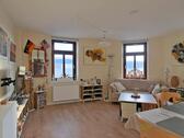 Blick ins Wohnzimmer links - (EF1098_M) Dresden: Löbtau-Nord, preiswerte möblierte Wohnung in denkmalgeschützer Villa zur Zwischenmiete