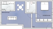 Grundriss der Wohnung - Schluss mit der Suche! - 460,00 EUR Kaltmiete, ca.  58,87 m² Wohnfläche