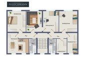 Grundriss - Exklusive 5-Zimmer-Wohnung mit 2 Eingängen, 2 Bädern, Hauswirtschaftsraum und Keller im Erdgeschoss!