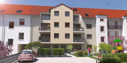 Hof Innenansicht - Erstbezug 2024 ! Hochwertige Erdgeschosswohnung mit Terrasse und Garten