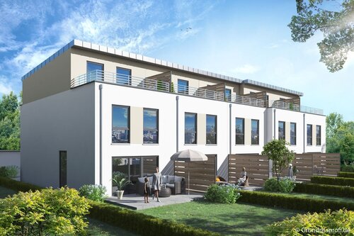 Gartenansicht - Nur noch 4 Einfamilienhäuser! Neubau-Projekt: Einfamilienhäuser ab € 698.500,- in ruhiger Grünlage Bergisch Gladbach - Hand!