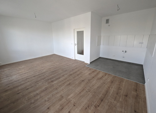 Wohnzimmer mit offener Küche (Referenzfoto) - Erstbezug nach Sanierung - 2-Zi-Whg mit Balkon
