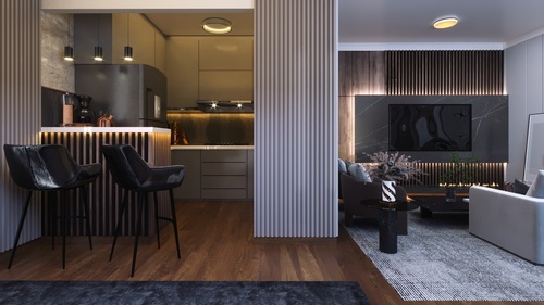 Küche + Wohnzimmer - Traumhaftes Wohnen in Dresden - Doppelhaushälfte mit 30 m² Dachterrasse