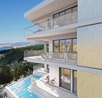 Stadtvilla mit Pool und Panoramablick auf das Meer Split - Podstrana