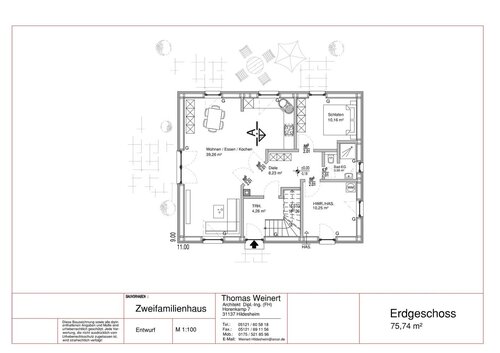 ZFH - EG-1.jpg - 6 Zimmer Mehrfamilienhaus, Wohnhaus zum Kaufen in Pattensen