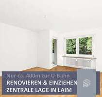 Renovieren & Einziehen | 3-Zi-Hochparterre mit Westloggia in U-Bahn-Nähe - München