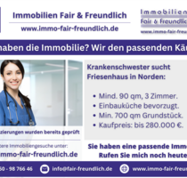 Krankenschwester sucht Friesenhaus in Norden und näherer Umgebung