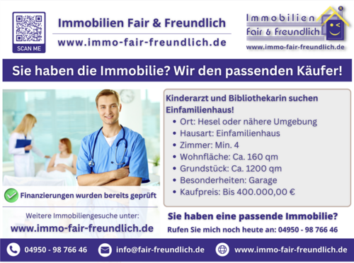 Bildschirm­foto 2023-10-05 um 13.40.42 - Kinderarzt und Bibliothekarin suchen Einfamilienhaus in Hesel oder näherer Umgebung!
