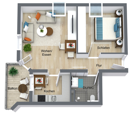DG - 3D - Appartement mit 39,00 m² in Herzogenaurach zum Kaufen