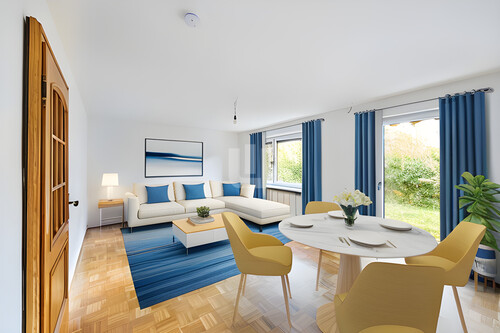 Visualisierung Wohnzimmer - Doppelhaushälfte mit 142,00 m² in Puchheim zum Kaufen
