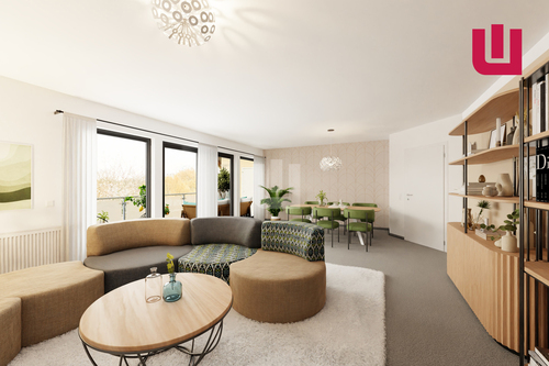 Visualisierung Wohnzimmer - Für den Käufer provisionsfrei - Moderne Penthousewohnung mit sonniger Terrasse zentral in Gröbenzell