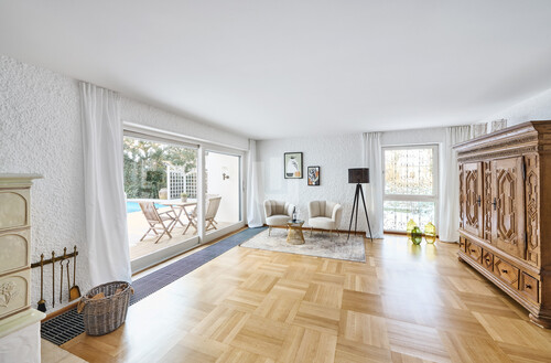 Wohnzimmer - Bungalow mit 148,00 m² in München zum Kaufen