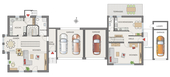 Grundriss EG (Gesamtansicht) - 10 Zimmer Zweifamilienhaus in Maisach