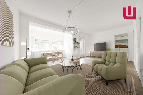 Visualisierung Wohnzimmer - WINDISCH IMMOBILIEN - Saniertes Appartement mit moderner Ausstattung im Herzen von Gröbenzell!