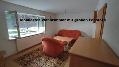 Möbliertes Wohnzimmer - Erdgeschoßwohnung mit 65,00 m² in Pullenreuth zur Miete