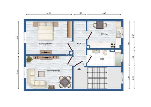 2 Zimmer Wohnung 2023 - Frisch renovierte 2 Zimmer Wohnung mit EBK in der Waldsiedlung
