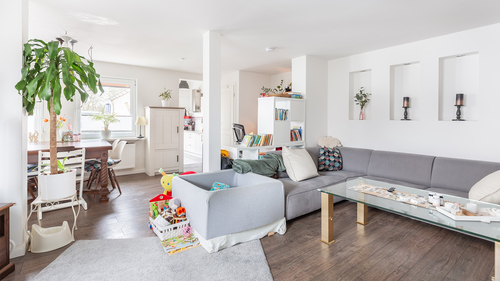 Wohnzimmer - Doppelhaushälfte mit 96,73 m² in Hamburg zum Kaufen