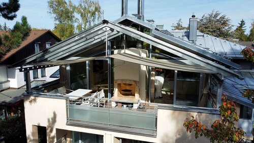 Luftbild Terrasse komplett - Loft - Studio - Atelier in München zum Kaufen