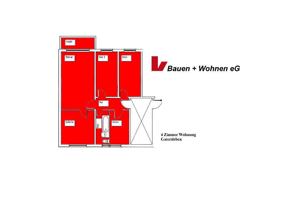 Geräumige 4 Zimmer Wohnung - 279,00 EUR Kaltmiete, ca.  71,84 m² Wohnfläche in Gatersleben (PLZ: 06466)