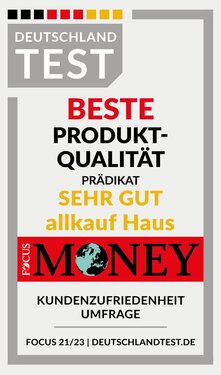 Siegel DT Produktqualität sehr gut allkauf Haus - 4 Zimmer Bungalow in Schönewalde