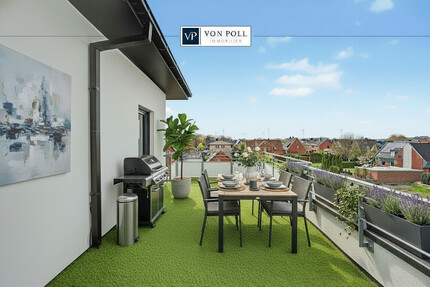 Sundowner auf der Dachterrasse genießen? - Neuwertige Penthousewohnung mit zwei Stellplätzen - Hörstel