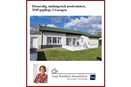 Ebenerdig, umfangreich modernisiert, TOP gepflegt, 2 Garagen - provisionsfrei für Käufer - Rheda-Wiedenbrück