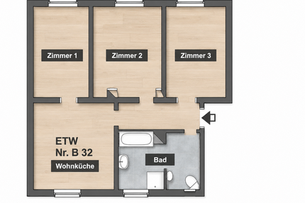 Provisionsfrei* Zwenkau am See - 60qm, 3 Zimmer, Wohnküche, Bad