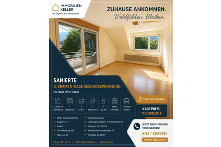 2-Zimmer Dachwohnung mit Balkon - Bad Wildbad