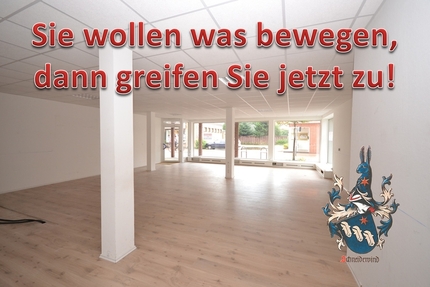 Gewerbefläche im Zentrum von Syke mit großer Schaufensterfläche + Einbauküche + Stellplatz